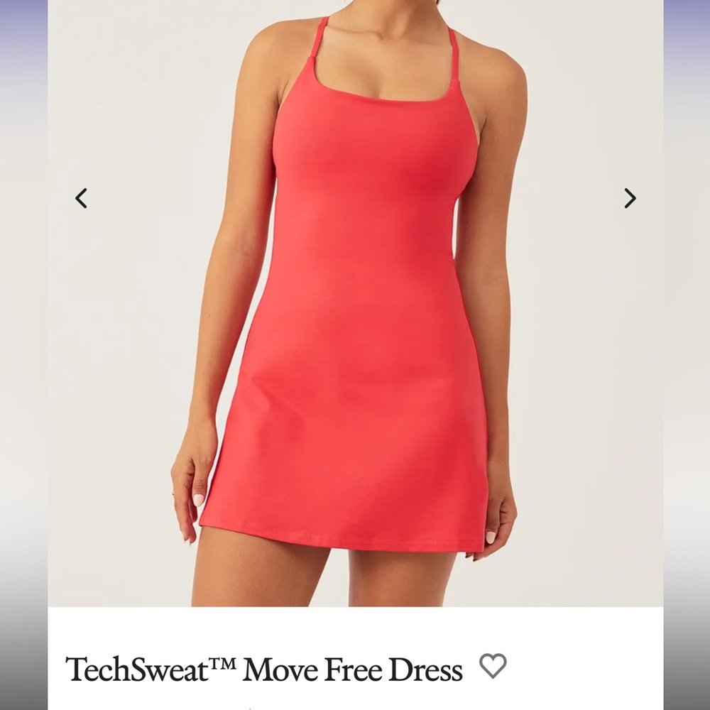 Outdoor Voices TechSweat Move Free Dress in Scarlet